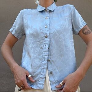 Vintage Karl Lagerfeld Blue Jacquard Shirt
